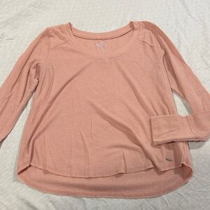 Hollister Peach Ribbed Long Sleeve Top